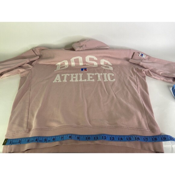 Hugo Boss x Russell Athletic Pink Salmon Pullover Sweatshirt Hoodie Mens Size L - Picture 11 of 13